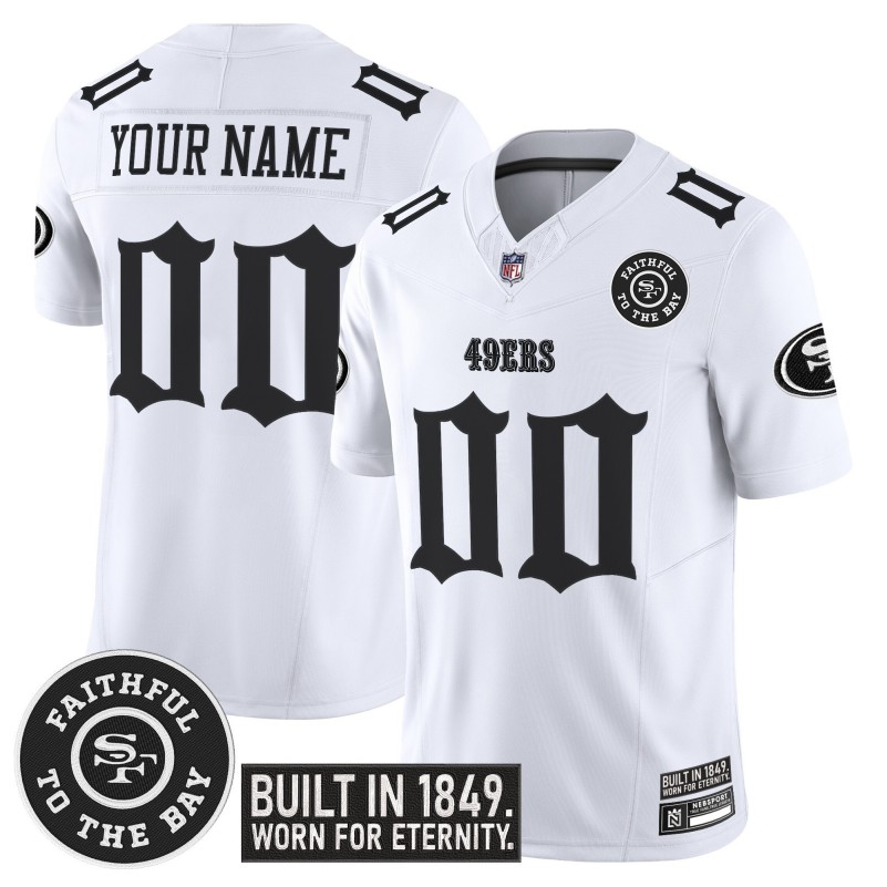 San Francisco 49ers 'Fog City Gothic Edition' Custom Vapor Limited Stitched Jersey - White