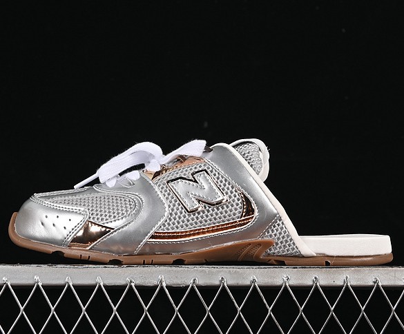New Balance 530 Miu Miu Silver White Gold sneaker - Deconstructed Retro Mules