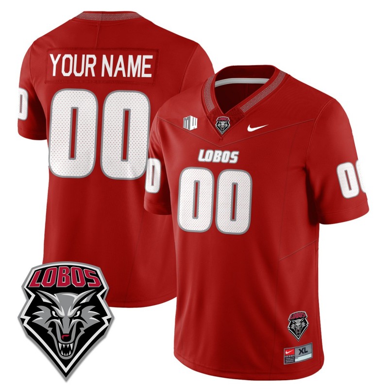Nike New Mexico Lobos Custom Home Red 2025 Limited Stitched UNM Football Jersey