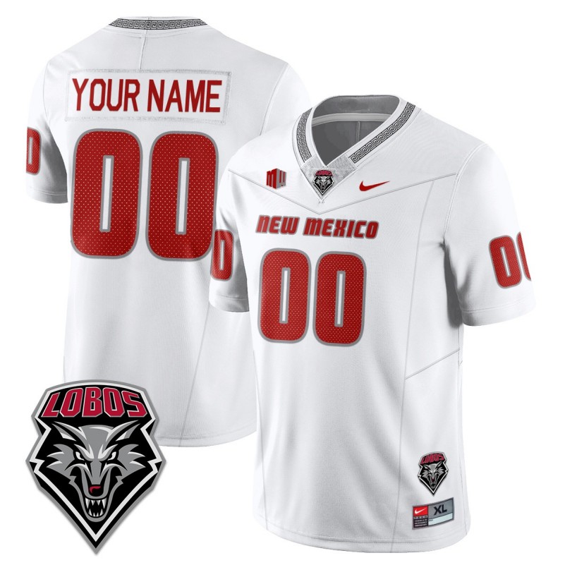Nike New Mexico Lobos Custom White Limited 2025 Stitched UNM Football Jersey