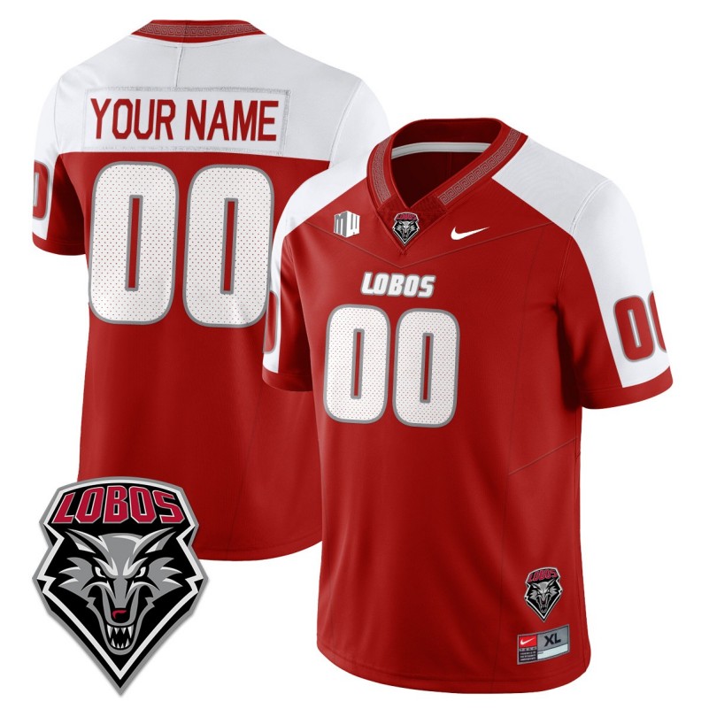 Nike New Mexico Lobos Custom Red White Limited 2025 Stitched UNM Football Jersey