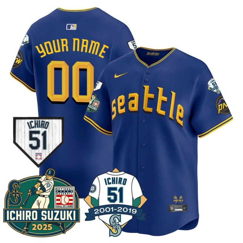 Nike Seattle Mariners Ichiro Number Retirement 2025 Custom MLB Jersey - City Connect