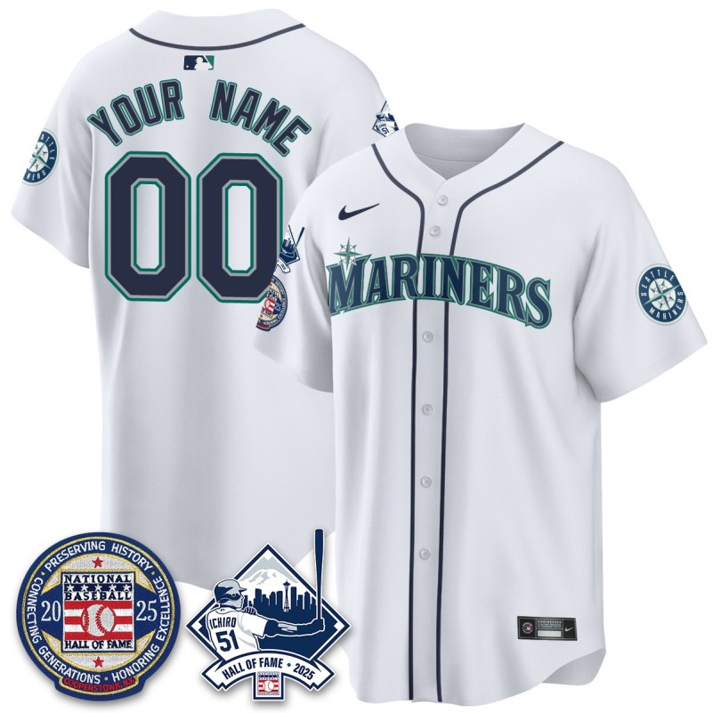 Nike Seattle Mariners Ichiro Number Retirement 2025 Custom MLB Jersey V2 - White