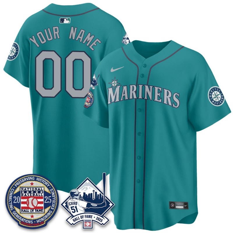 Nike Seattle Mariners Ichiro Number Retirement 2025 Custom MLB Jersey V2 - Teal