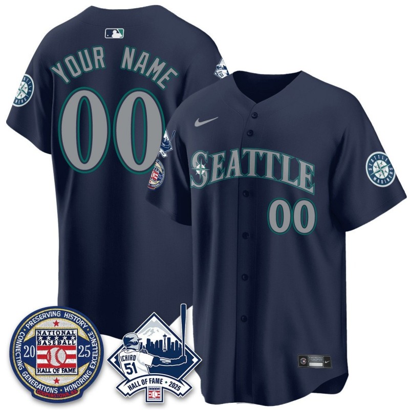 Nike Seattle Mariners Ichiro Number Retirement 2025 Custom MLB Jersey V2 - Navy