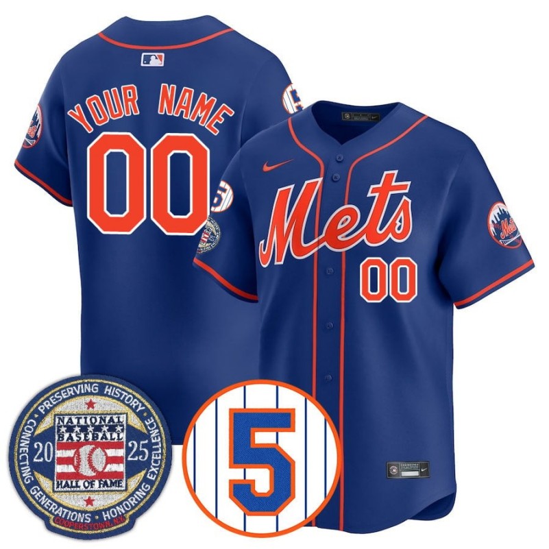 Nike New York Mets Number Retirement & Hall of Fame Gold 2025 Custom MLB Jersey - Royal