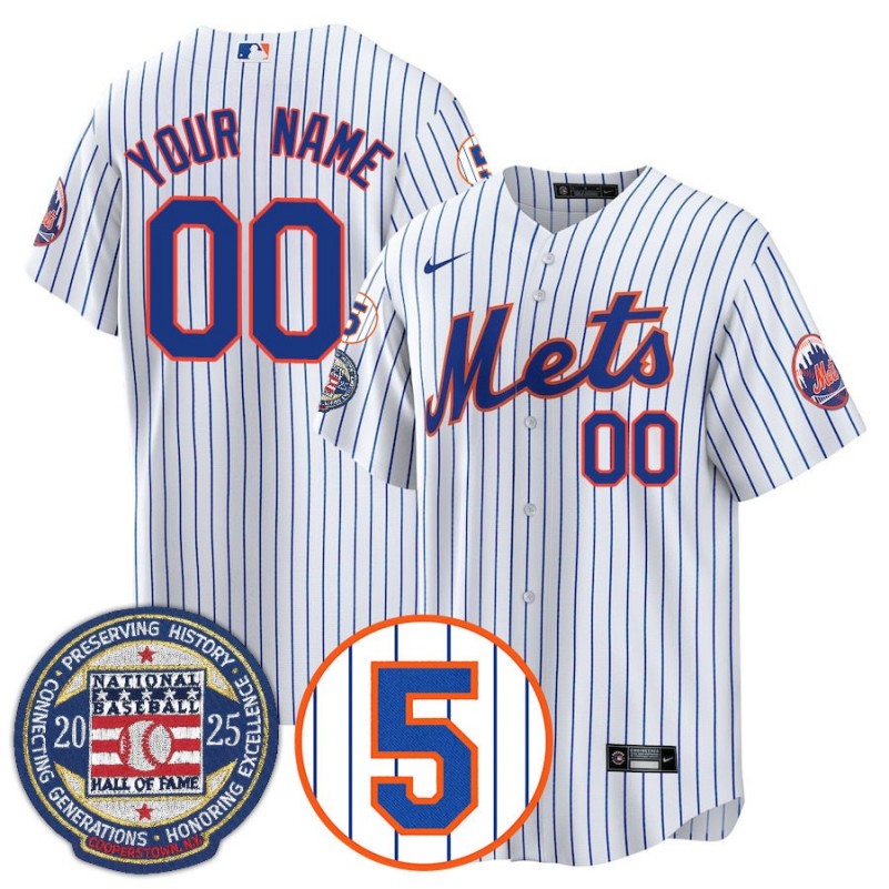 Nike New York Mets Number Retirement & Hall of Fame Gold 2025 Custom MLB Jersey - White