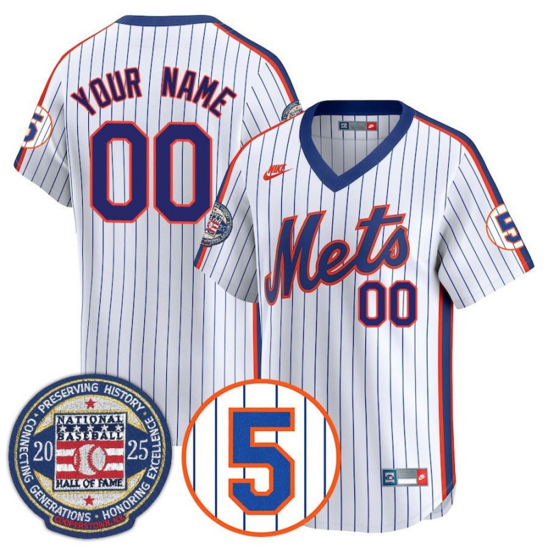 Nike New York Mets Number Retirement & Hall of Fame Gold 2025 Custom MLB Jersey - Throwback Cooperstown