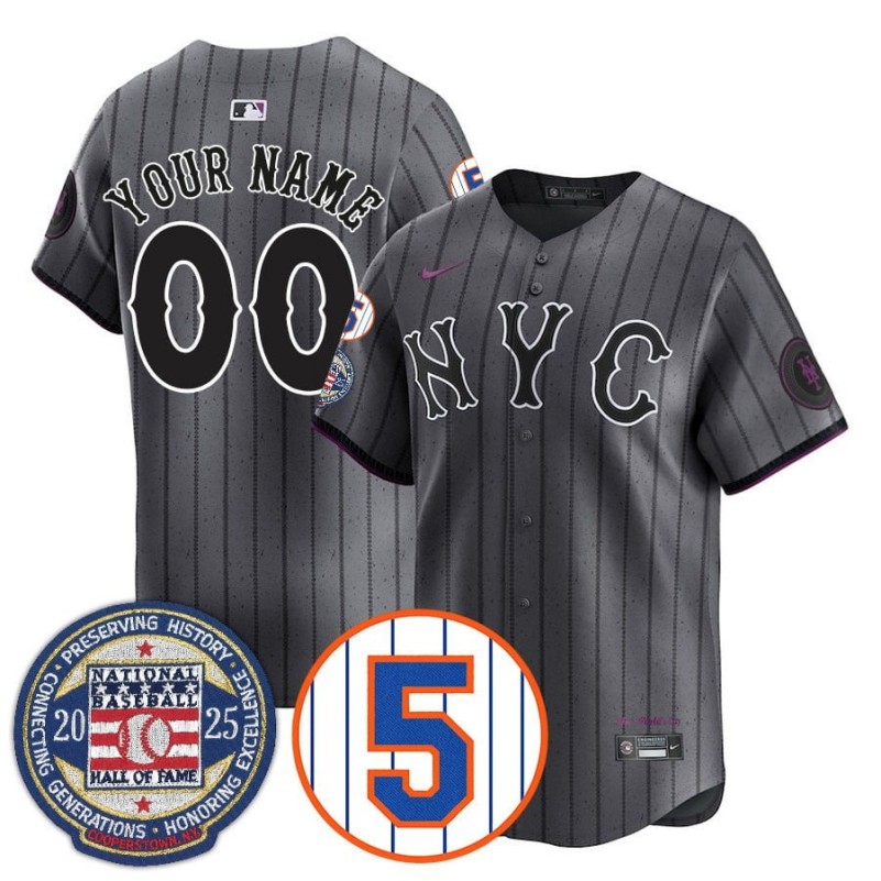 Nike New York Mets Number Retirement & Hall of Fame Gold 2025 Custom MLB Jersey - City Connect
