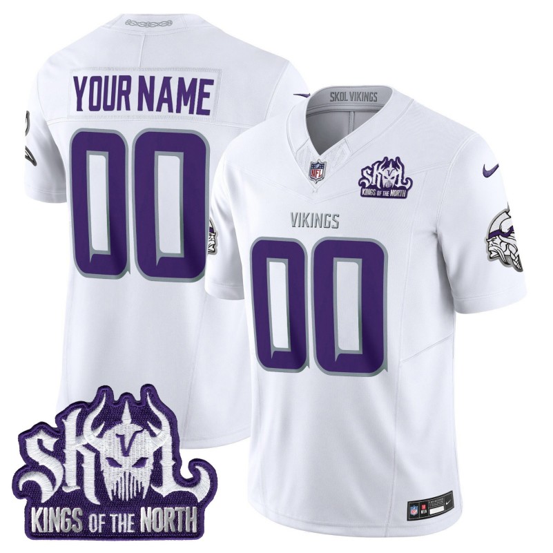 Nike Minnesota Vikings 2025 Winter Warrior Skol Limited Custom NFL Jersey - White Limited