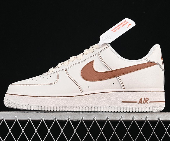 Nike Air Force 1 Low '07 LV8 Men's Shoes HQ2037-101 - Ivory / Saddle Brown