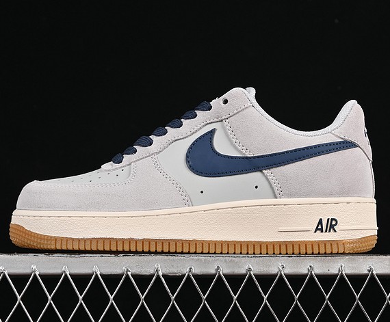 Nike Air Force 1 Low '07 LV8 Men's Shoes IB6388-003 - Light Smoke Grey / Gum Light Brown / Summit White / Armory Navy