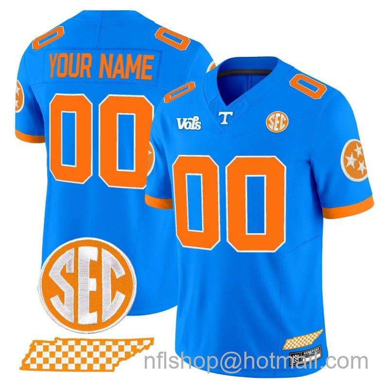 Nike Tennessee Vols Custom 'Blue Blaze Edition' Vapor Limited Stitched SEC Football Jersey