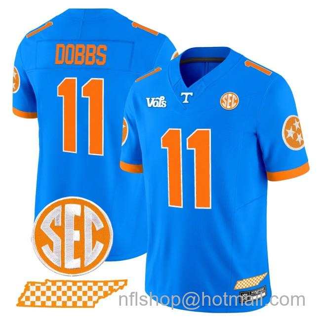 Nike Men's Tennessee Vols #11 Joshua Dobbs 'Blue Blaze Edition' Vapor Limited SEC Football Jersey