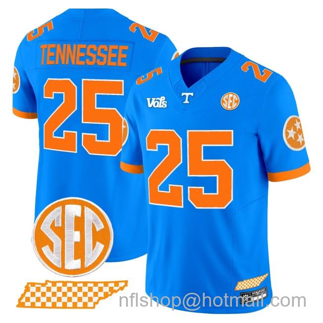 Nike Men's Tennessee Vols #25 'Blue Blaze Edition' Vapor Limited SEC Football Jersey