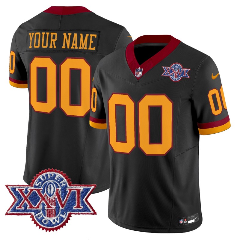 Washington Redskins Custom Black Throwback Nike Vapor Limited Stitched NFL Jersey V2