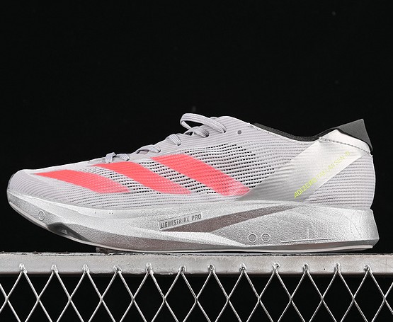 Grey Adizero Takumi Sen 10 Shoes IG1979 - Dash Grey / Lucid Red / Glory Grey