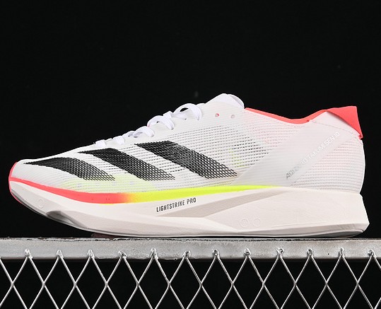 White Adizero Takumi Sen 10 Shoes IH5712 - Cloud White / Core Black / Lucid Red