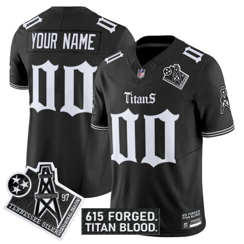Tennessee Titans 'Titan Gothic Shadows Drop' Nike Vapor Limited Custom Stitched NFL Jersey Black