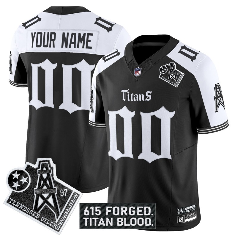 Tennessee Titans 'Titan Gothic Shadows Drop' Nike Vapor Limited Custom Stitched NFL Jersey Black White