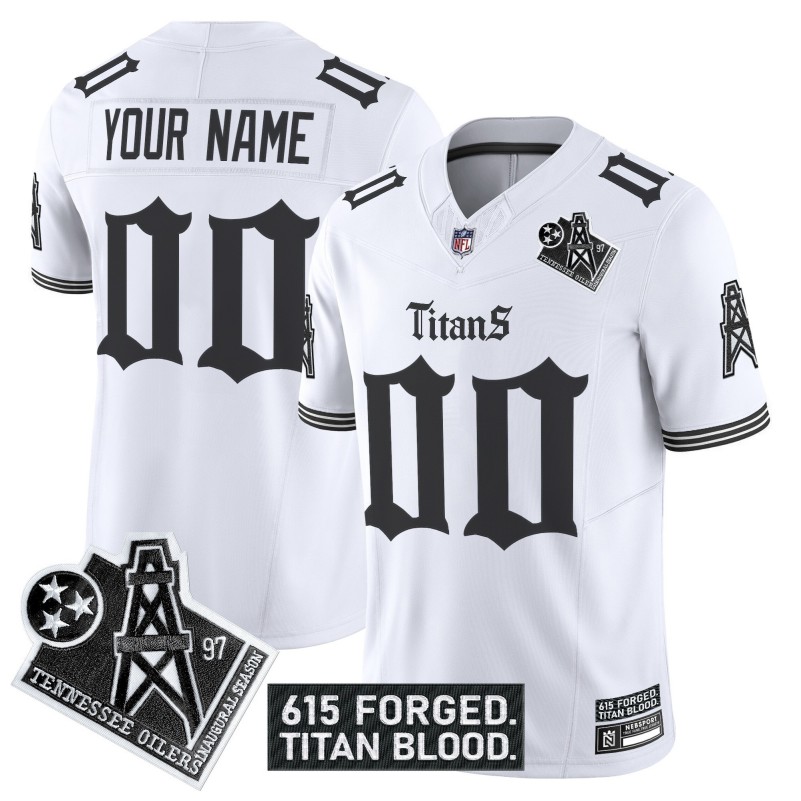 Tennessee Titans 'Titan Gothic Shadows Drop' Nike Vapor Limited Custom Stitched NFL Jersey White