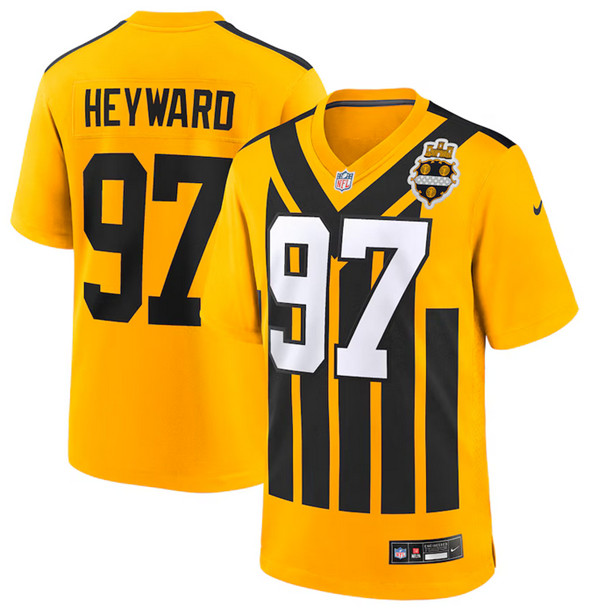 Men's Pittsburgh Steelers #97 Cameron Heyward Gold 1933 Throwback Alternate Stitched Football Game Jersey