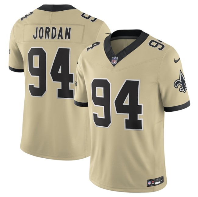 Men's New Orleans Saints #94 Cameron Jordan Nike Gameday Golds 2025 F.U.S.E. Alternate Vapor Limited Stitched Football Jersey - Gold