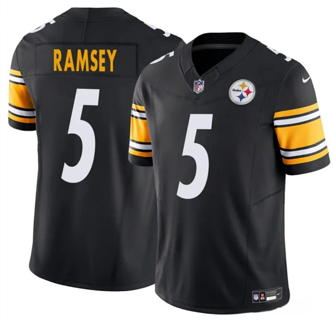 Youth Pittsburgh Steelers #5 Jalen Ramsey Black 2023 F.U.S.E. Vapor Untouchable Limited Stitched Football Jersey