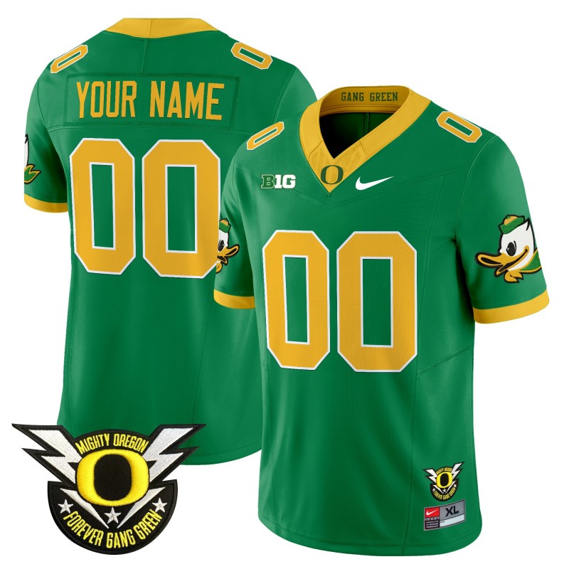 Oregon Ducks Custom 2025 Nike Vapor Limited Stitched Football Jersey V2 - Green
