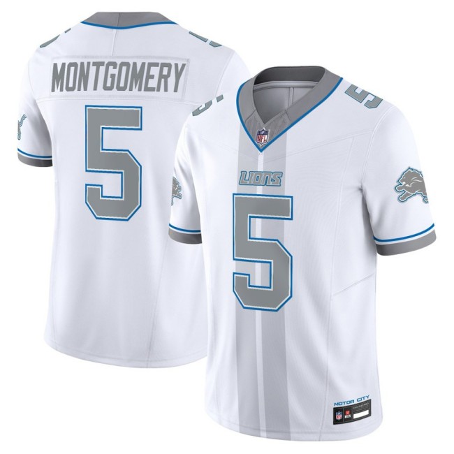 Men's Detroit Lions #5 David Montgomery 'Motor City Racing Edition' Nike Limited NFL Jersey - White