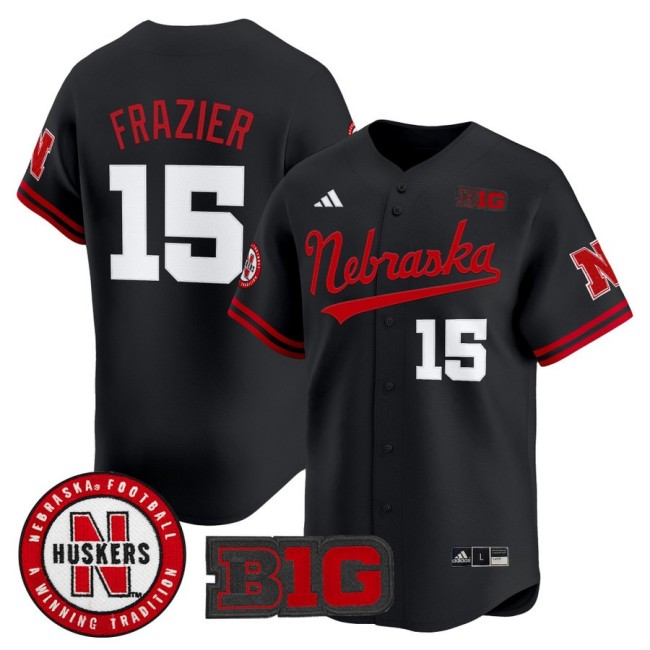 Men's Nebraska Huskers #15 Tommie Frazier 2025 Vapor Baseball Jersey - Black
