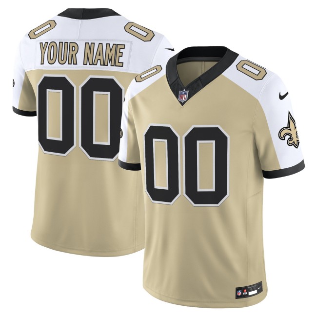 Nike New Orleans Saints 'Gameday Golds Edition' Vapor Custom NFL Jersey Gold White - All Stitched