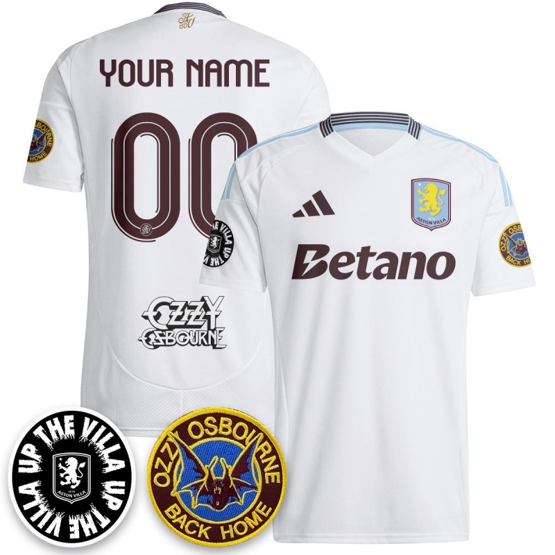 Aston Villa Ozzy Osbourne Back Home Custom Soocer Club adidas Jersey - White