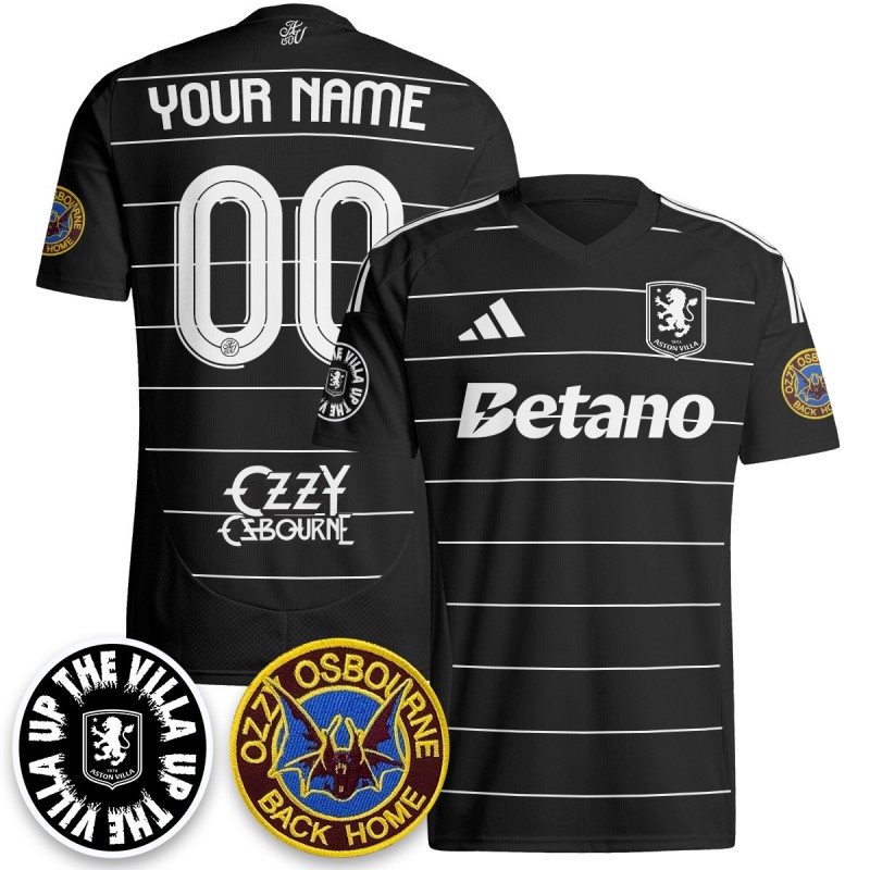 Aston Villa Ozzy Osbourne Back Home Custom Soocer Club adidas Jersey - Black
