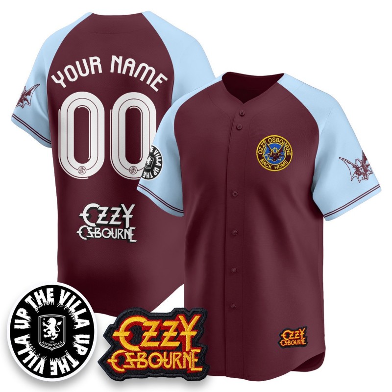 Aston Villa Ozzy Osbourne Back Home Baseball Custom Jersey Claret - All Stitched