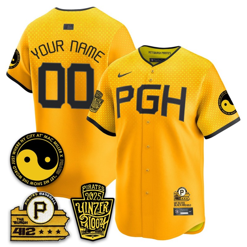 Yinzerpalooza 2025 PGH Pirates Custom MLB Limited Nike Jersey City Connect - All Stitched