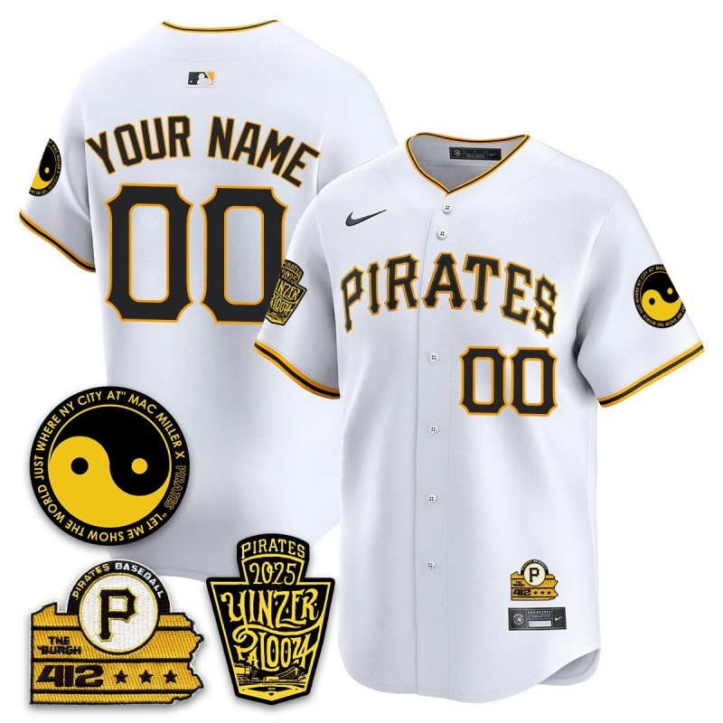 Yinzerpalooza 2025 PGH Pirates Custom MLB Limited Nike Jersey White - All Stitched