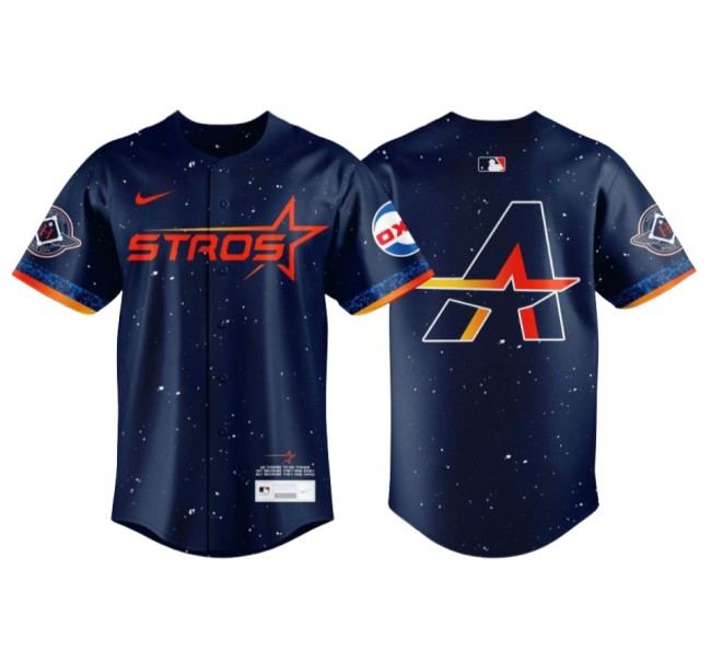 Men's Houston Astros Blank Navy Nike MLB Stitched Baseball Jersey