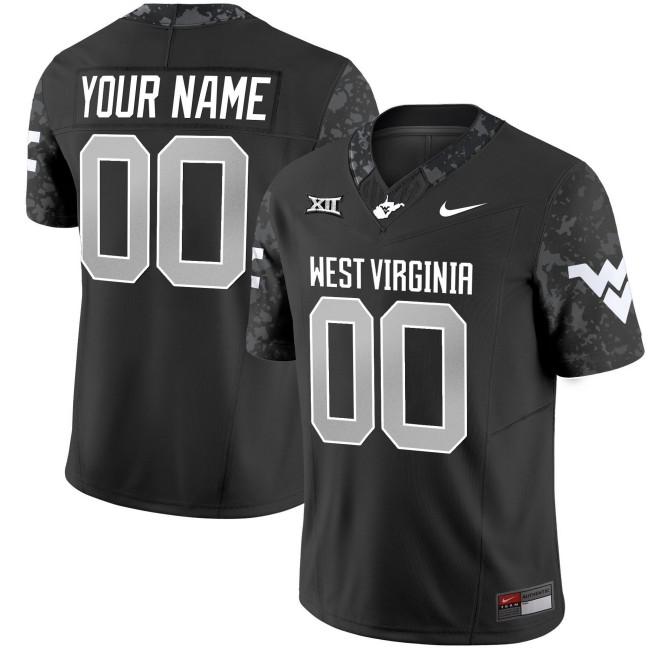 West Virginia Mountaineers Custom Coal Rush 2025 FUSE Nike Vapor Limited Stitched Football Jersey