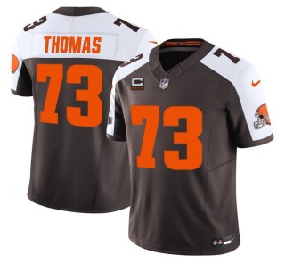 Youth Cleveland Browns #73 Joe Thomas Brown White 'Alpha Dawg Edition' Nike FUSE Vapor Limited NFL Jersey - 4-Star C Patch