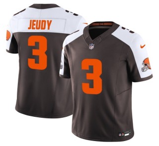 Youth Cleveland Browns #3 Jerry Jeudy Brown White 'Alpha Dawg Edition' Nike FUSE Vapor Limited NFL Jersey