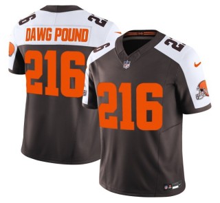 Youth Cleveland Browns 216 Dawg Pound Brown White 'Alpha Dawg Edition' Nike FUSE Vapor Limited NFL Jersey