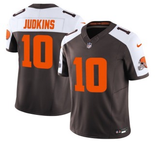 Youth Cleveland Browns #10 Quinshon Judkins Brown White 'Alpha Dawg Edition' Nike FUSE Vapor Limited NFL Jersey