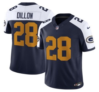 Youth Green Bay Packers #28 AJ Dillon Navy White The 1923 Classic F.U.S.E. Nike Vapor Limited Stitched NFL Jersey