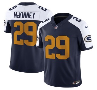 Youth Green Bay Packers #29 Xavier McKinney Navy White The 1923 Classic F.U.S.E. Nike Vapor Limited Stitched NFL Jersey