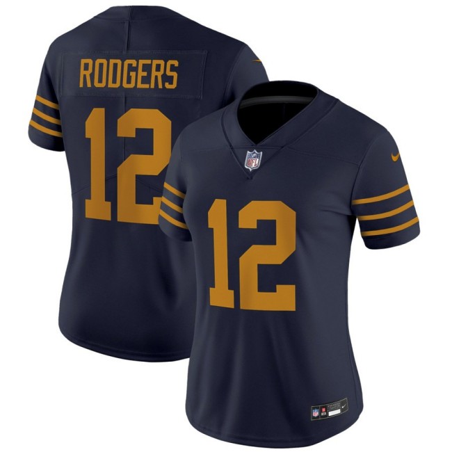 Women's Green Bay Packers #12 Aaron Rodgers Navy The 1923 Classic Nike Vapor Limited Stitched NFL Jersey