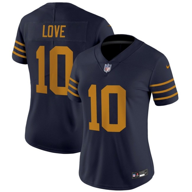 Women's Green Bay Packers #10 Jordan Love Navy The 1923 Classic Nike Vapor Limited Stitched NFL Jersey