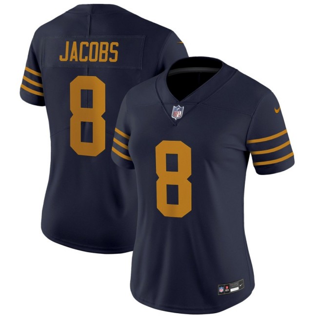 Women's Green Bay Packers #8 Josh Jacobs Navy The 1923 Classic Nike Vapor Limited Stitched NFL Jersey