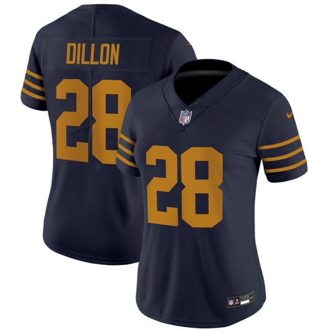 Women's Green Bay Packers #28 AJ Dillon Navy The 1923 Classic Nike Vapor Limited Stitched NFL Jersey
