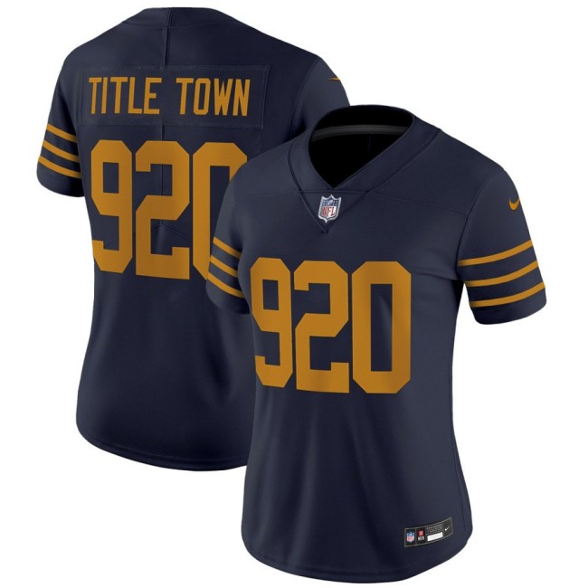 Women's Green Bay Packers 920 Title Town Navy The 1923 Classic Nike Vapor Limited Stitched NFL Jersey